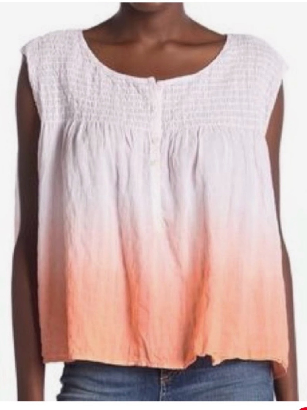 We The Free White-to-Peach Ombre Sleeveless Peplum Camisole